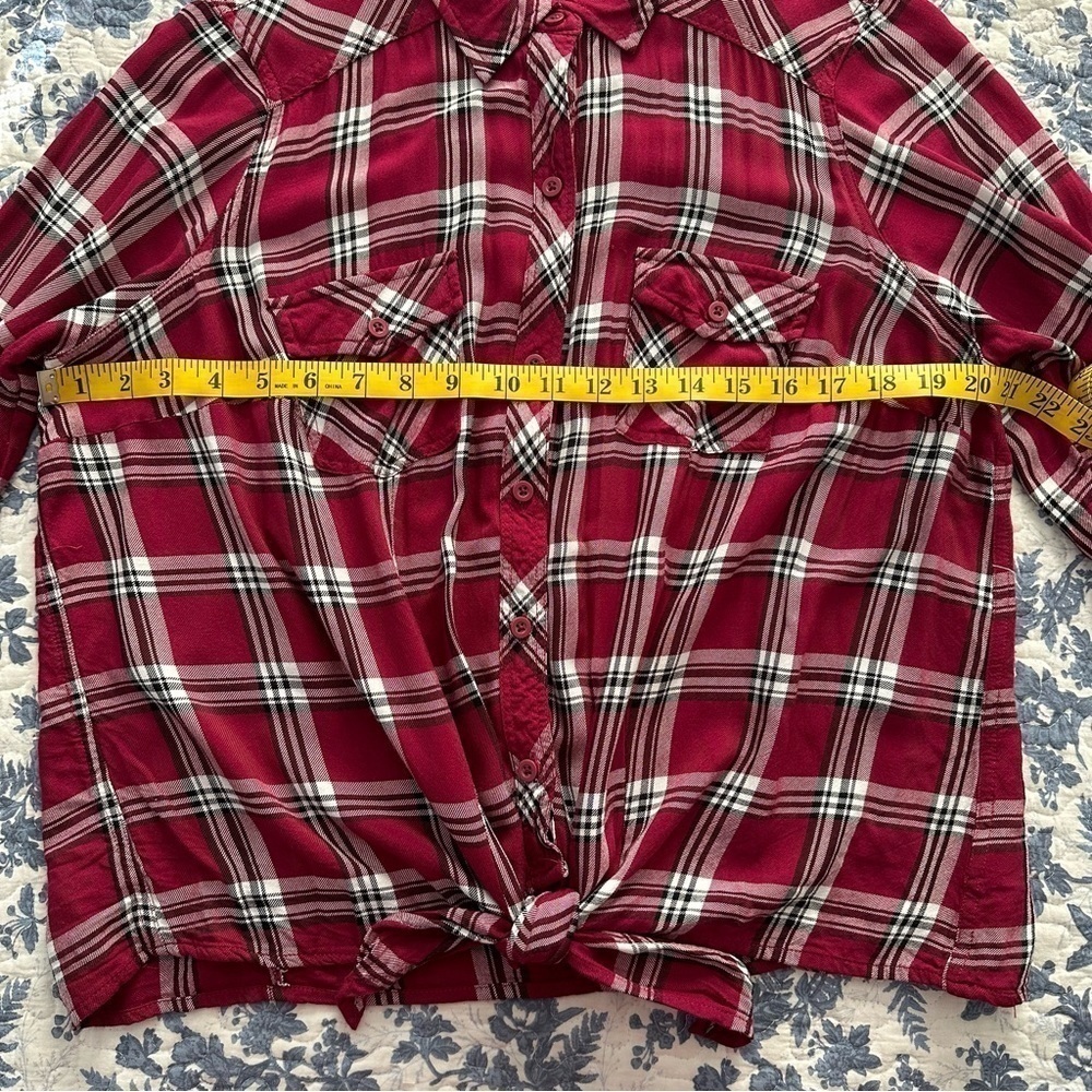 Torrid Plaid Taylor Red & White Top 1X - Picture 9 of 11